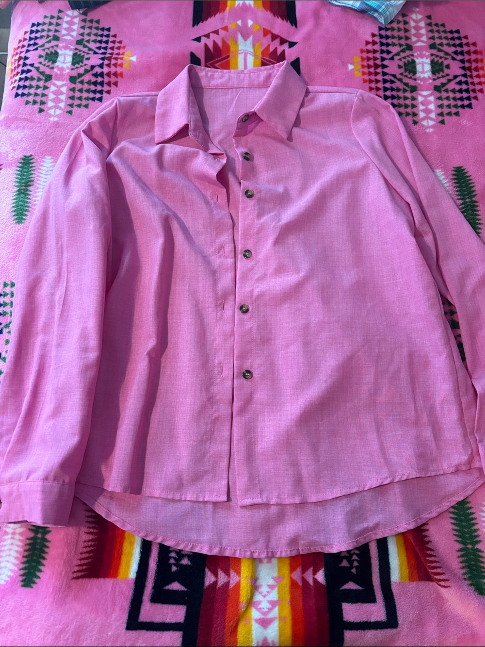 Women’s Classic Button-Up Shirt - Pink